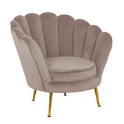 Lounge chair Perla khaki velvet