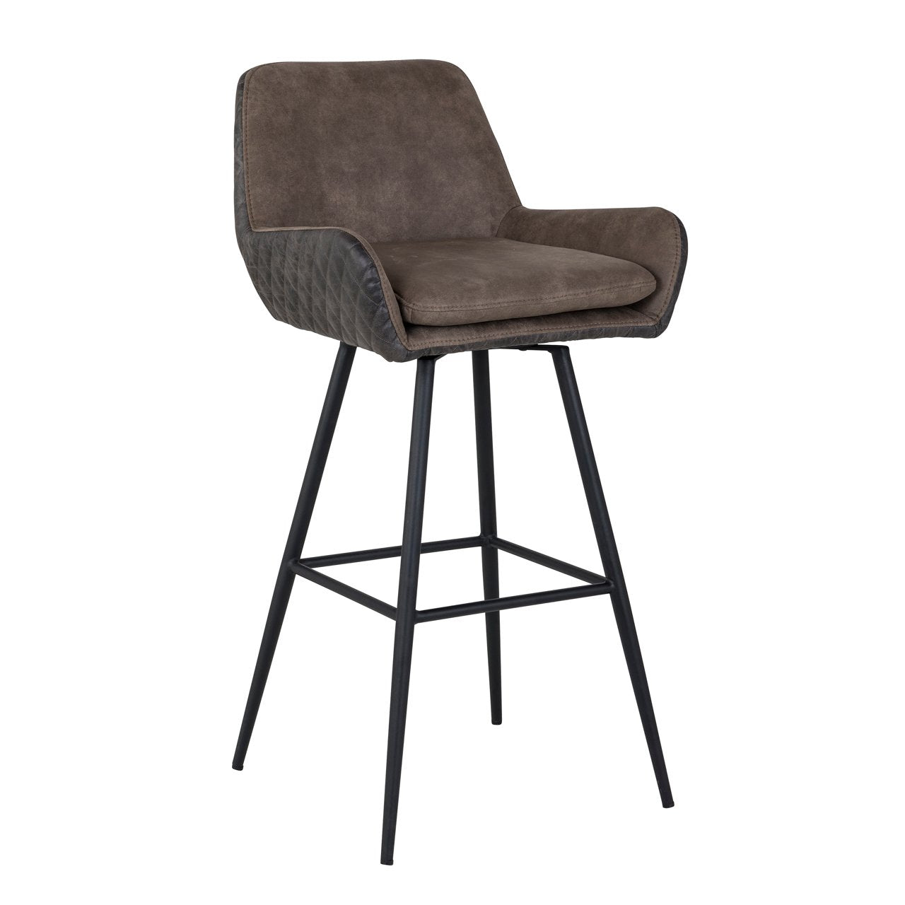 Richmond Interiors Barstoel Linsey - Leer Draaibaar - Set van 2