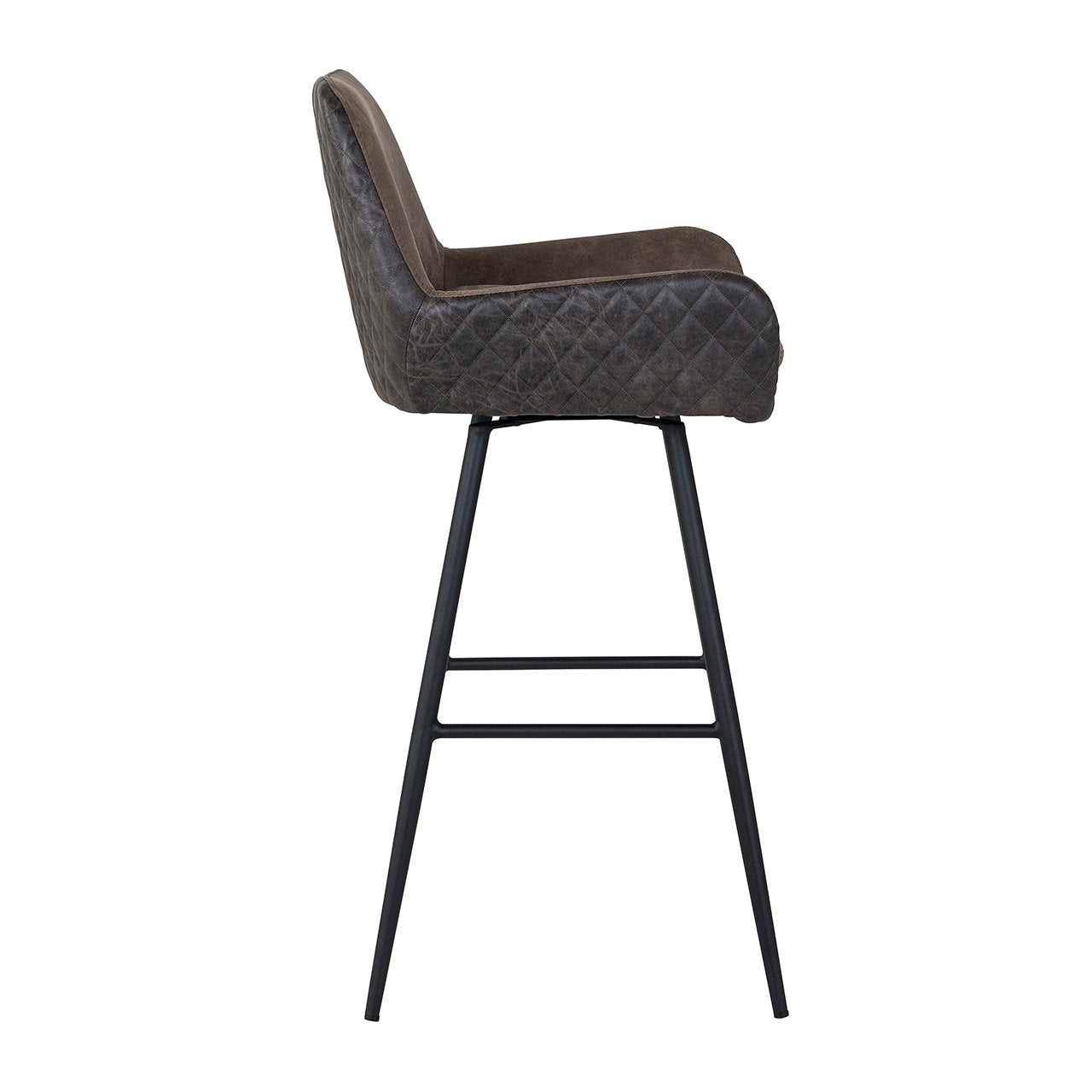 Richmond Interiors Barstoel Linsey - Leer Draaibaar - Set van 2