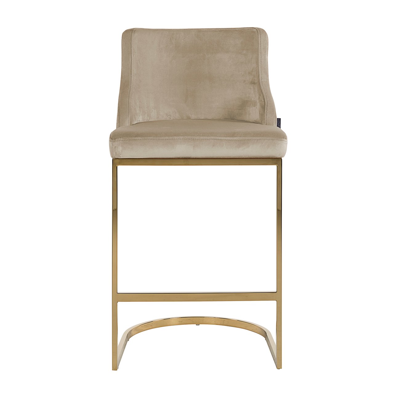 Bar stool Bolton khaki velvet gold fire retardant (Set of 2)