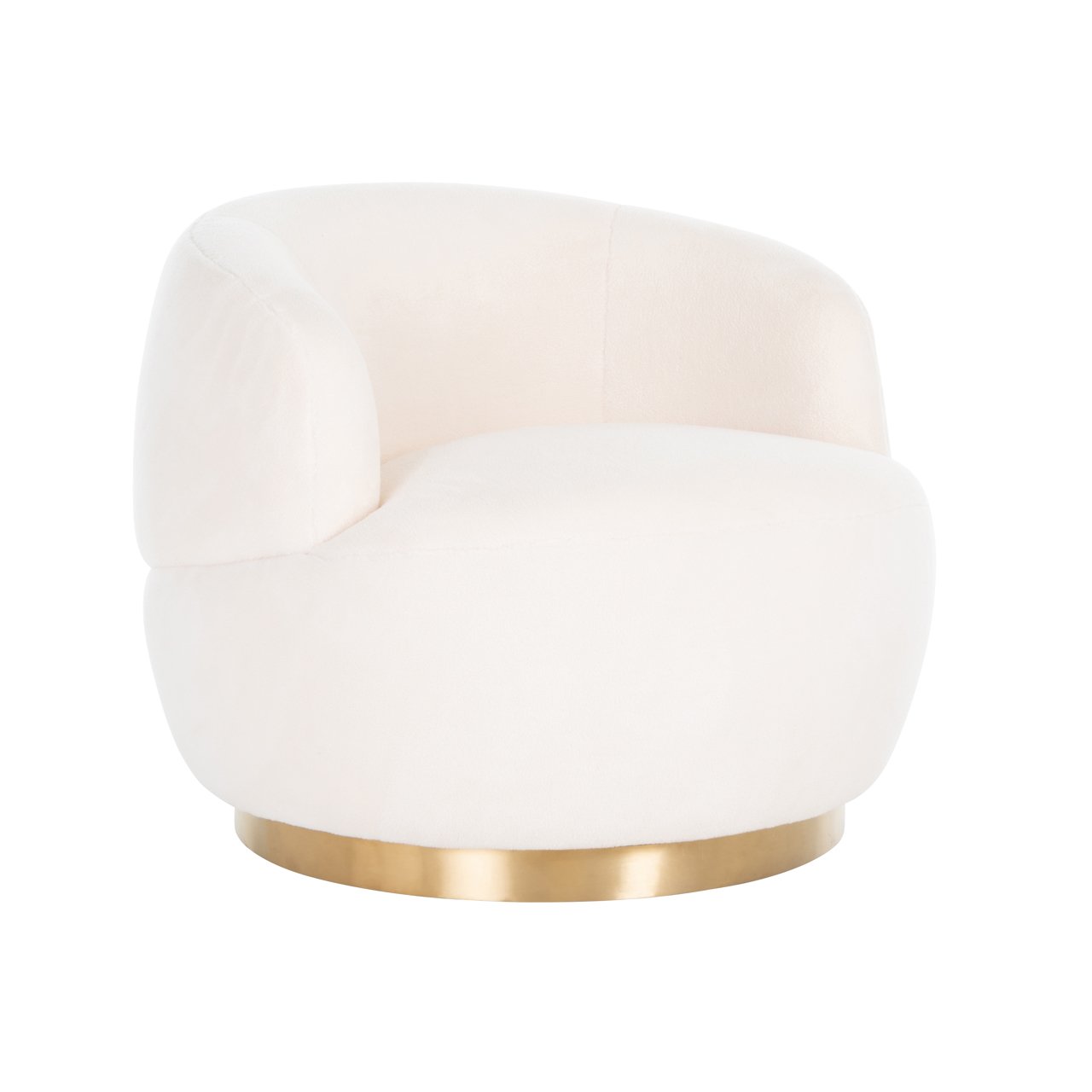 Lounge chair Teddy white furry swivel