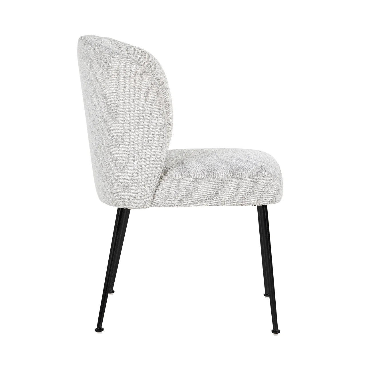 Eetkamerstoel Fallon White Bouclé