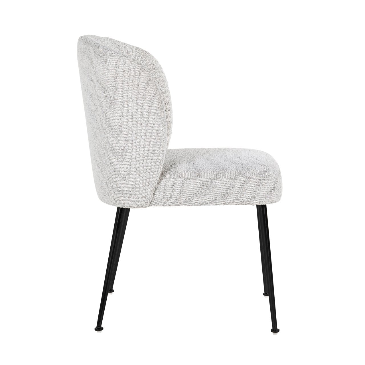 Eetkamerstoel Fallon White Bouclé