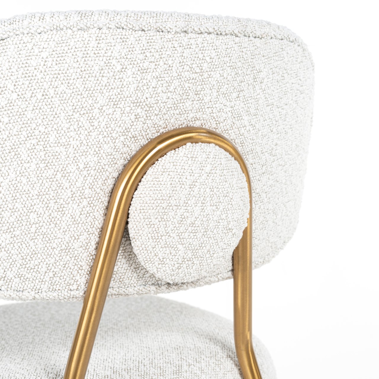 Counterstoel Xenia White Bouclé (set Of 2)