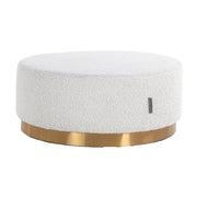 Pouffe & Footstool Emmy white bouclé 70Ø