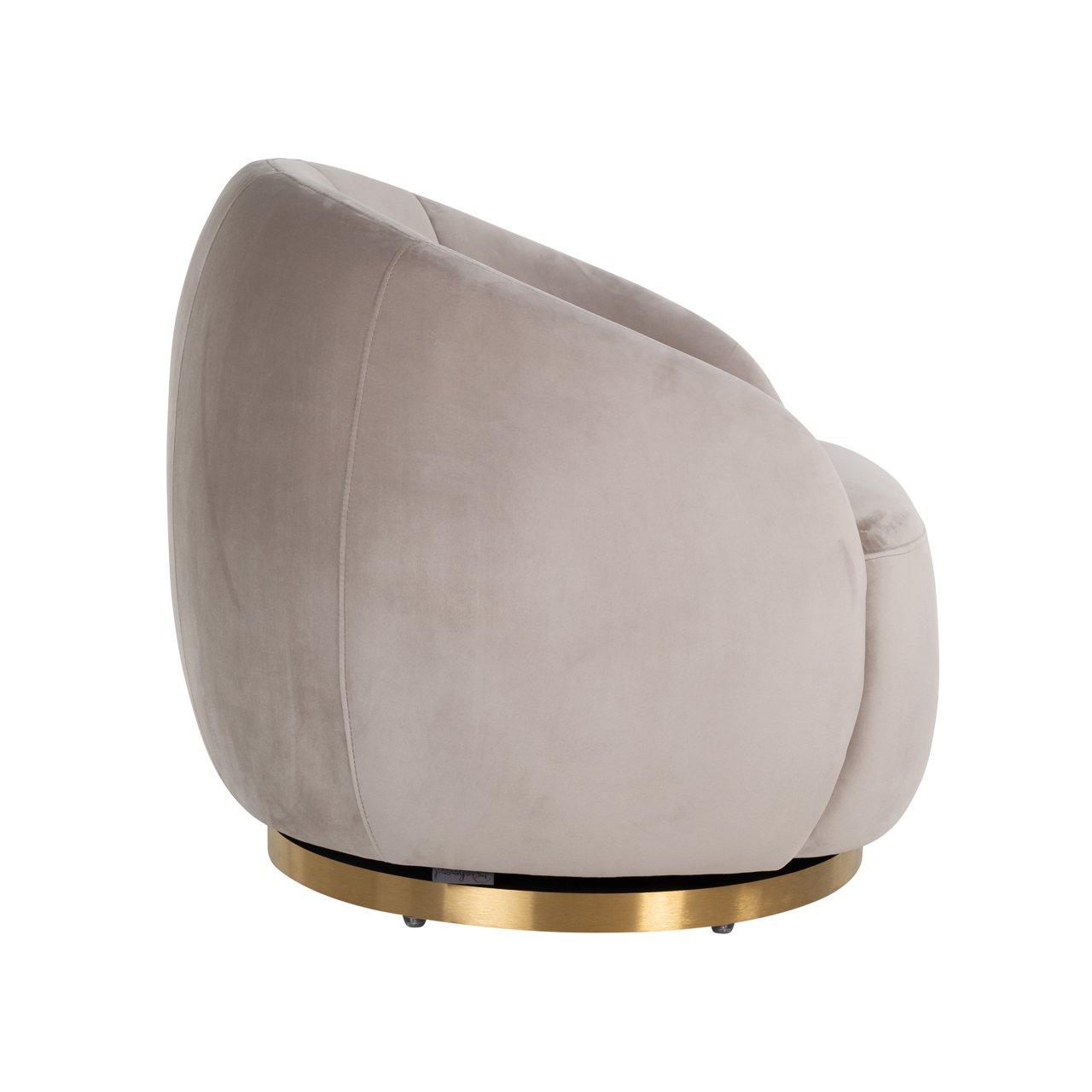 Lounge chair Jago khaki velvet swivel