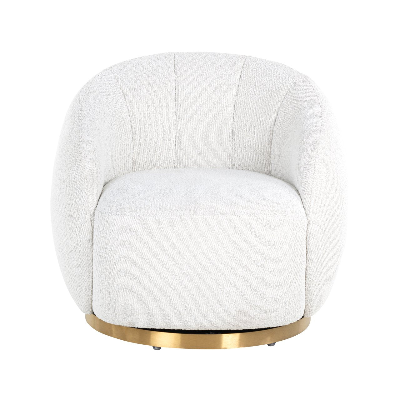 Lounge Stoel Jago White Bouclé Swivel