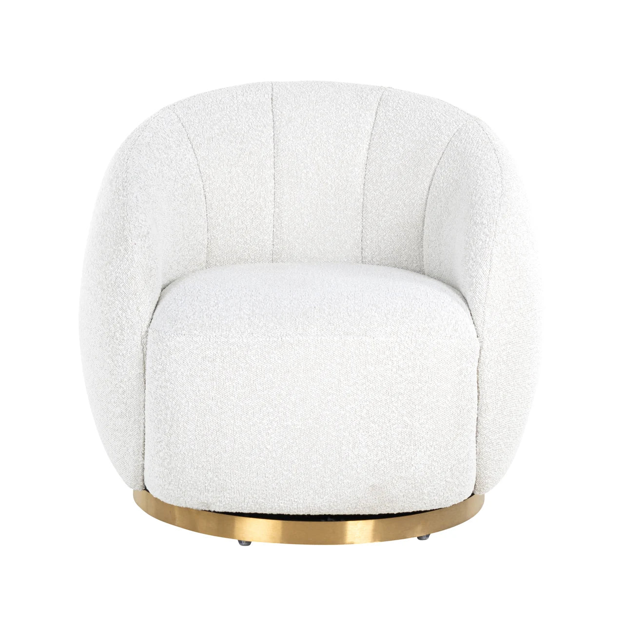 Lounge Stoel Jago White Bouclé Swivel