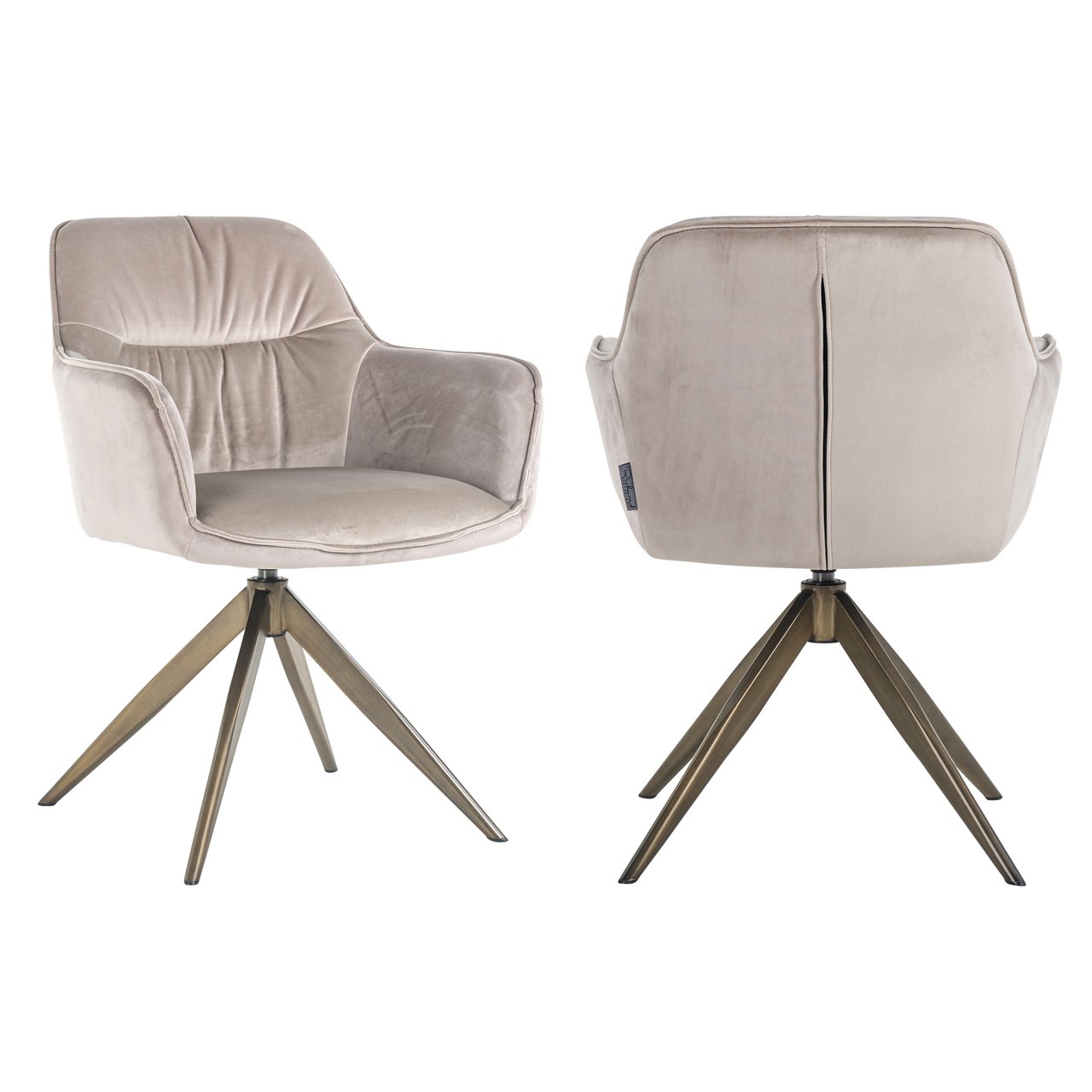 Eetkamerstoel Aline Khaki Velvet Swivel Fire Retardant