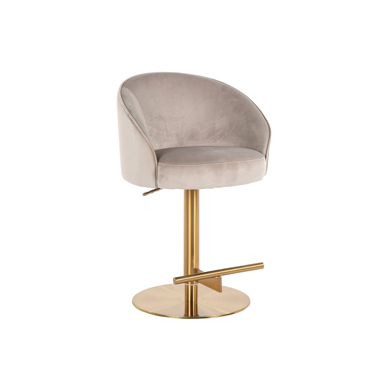 Bar stool Zabi khaki velvet swivel
