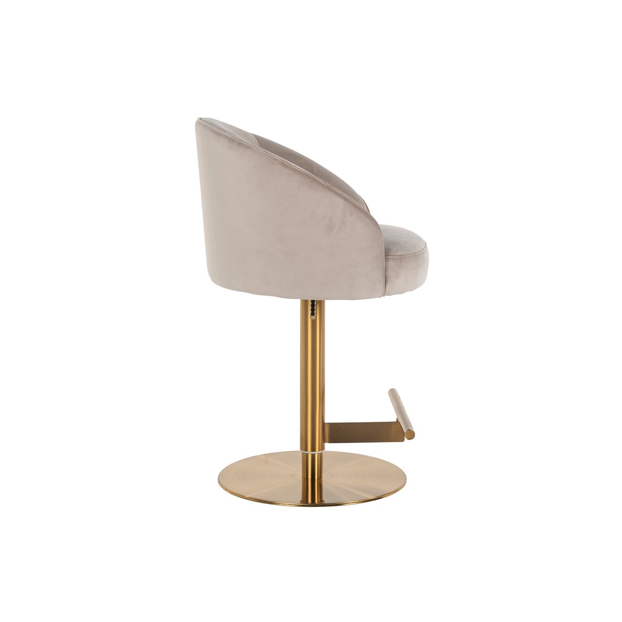 Bar stool Zabi khaki velvet swivel