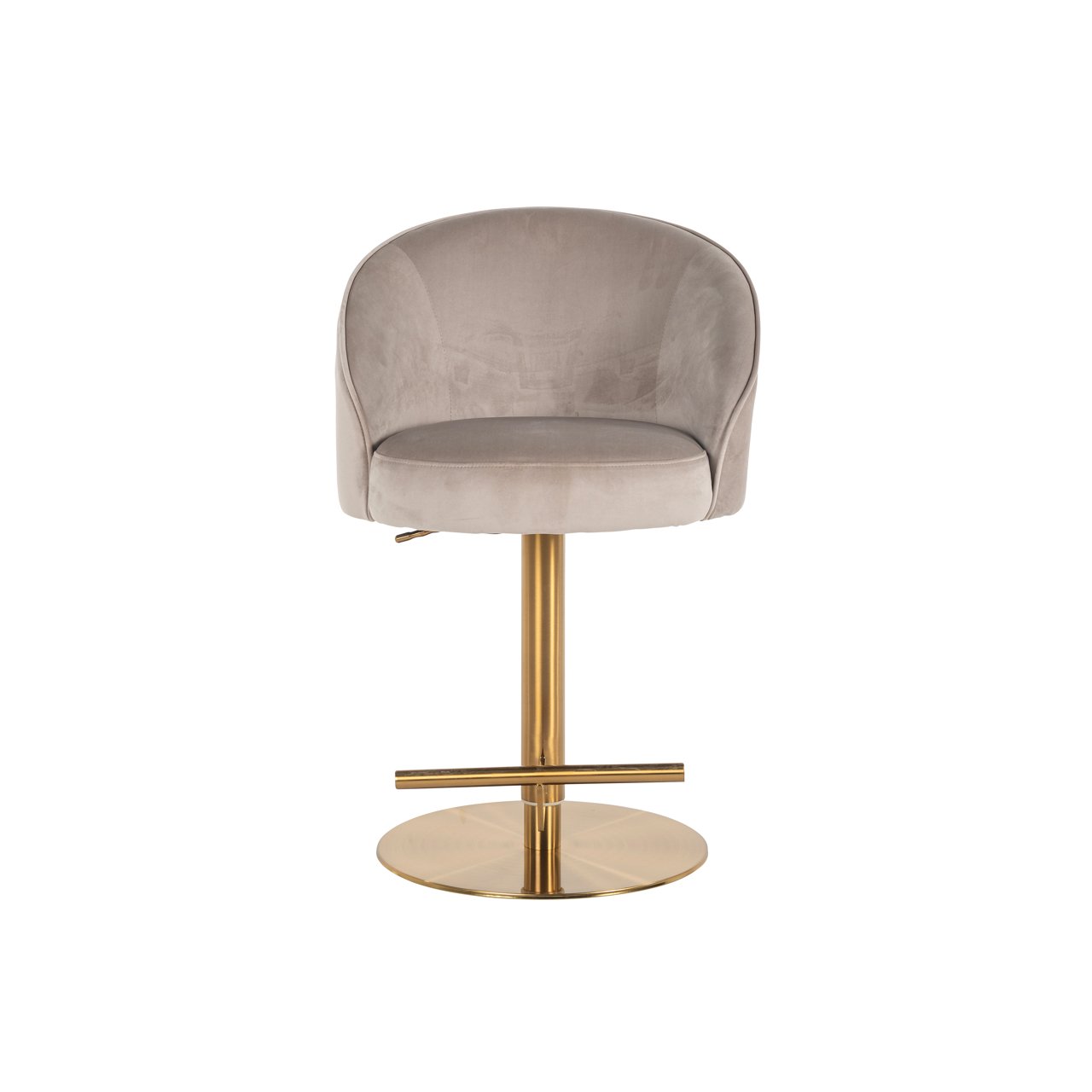 Bar stool Zabi khaki velvet swivel