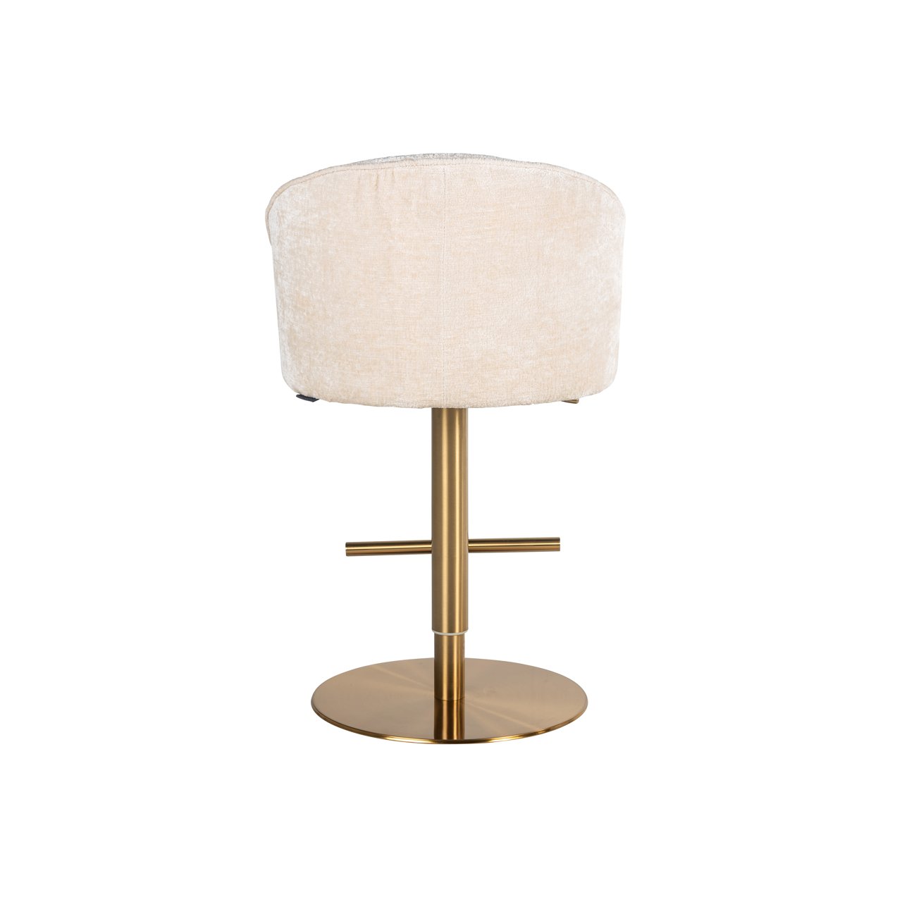 Bar stool Zabi white chenille swivel