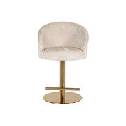 Bar stool Zabi white chenille swivel