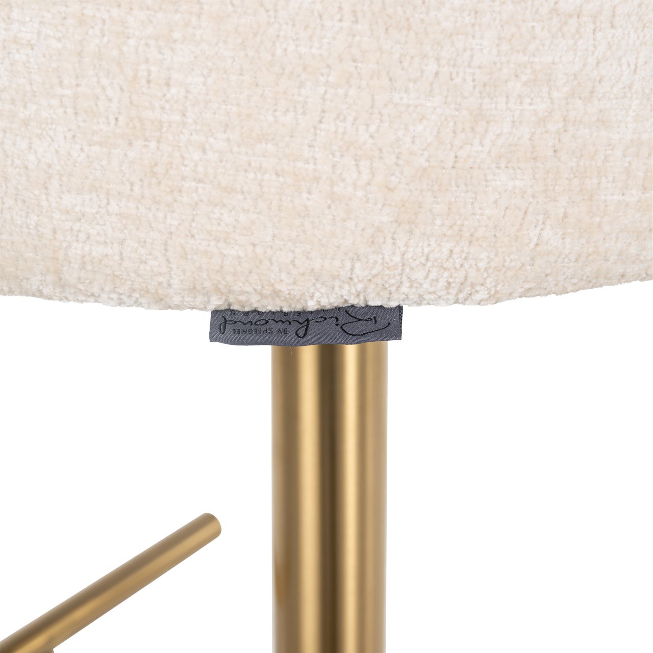 Bar stool Zabi white chenille swivel