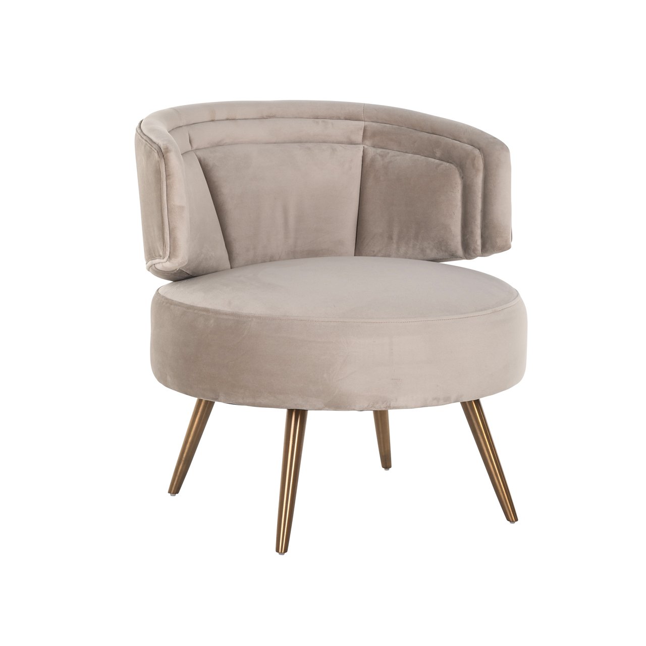 Lounge Stoel Hazel Khaki Velvet Fire Retardant