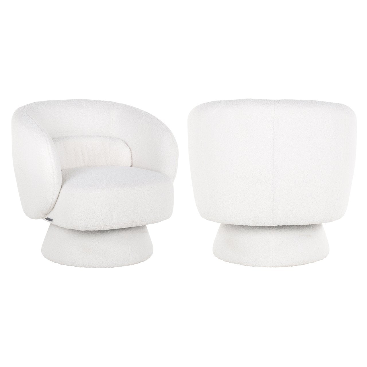 Lounge Stoel Senna White Furry Swivel
