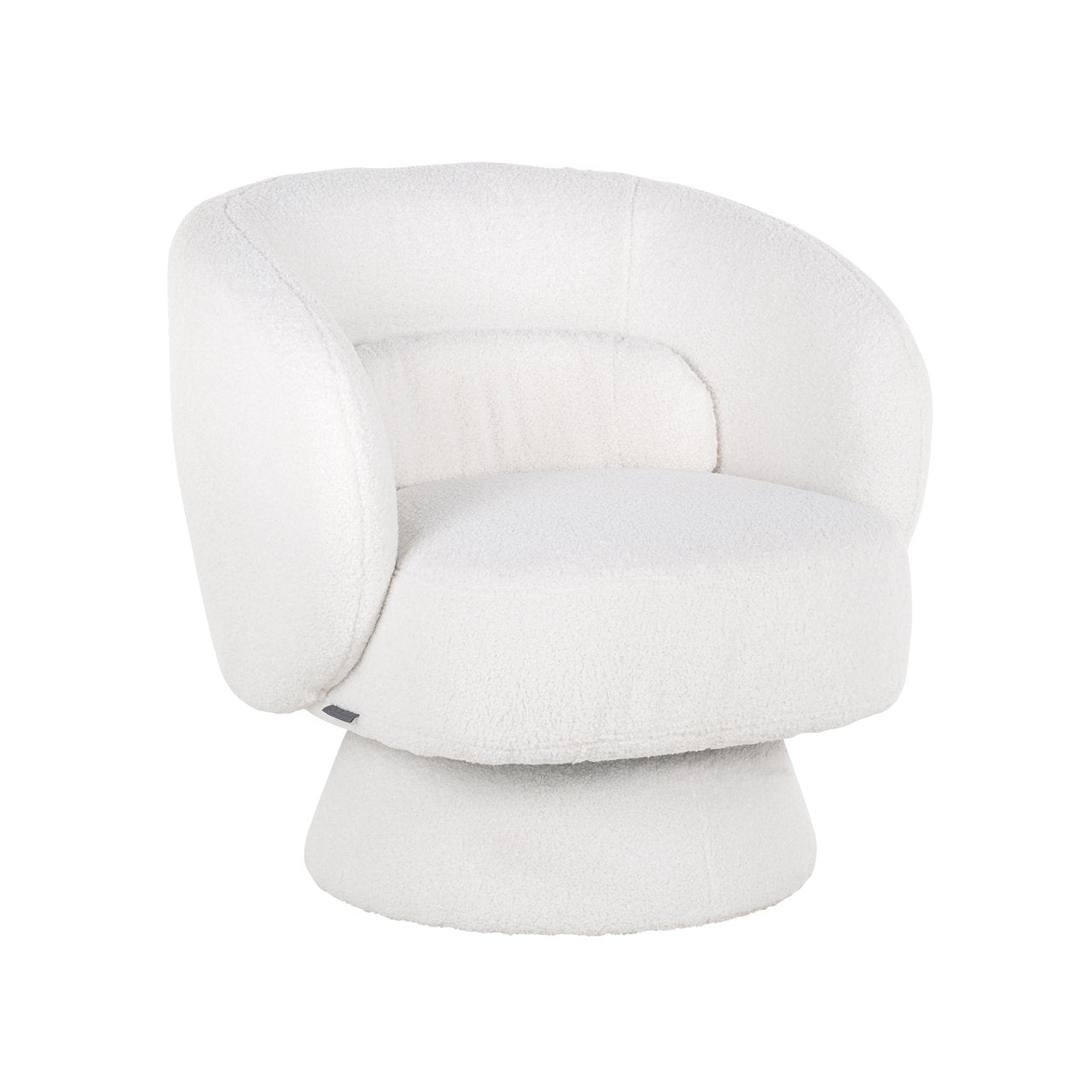 Lounge Stoel Senna White Furry Swivel