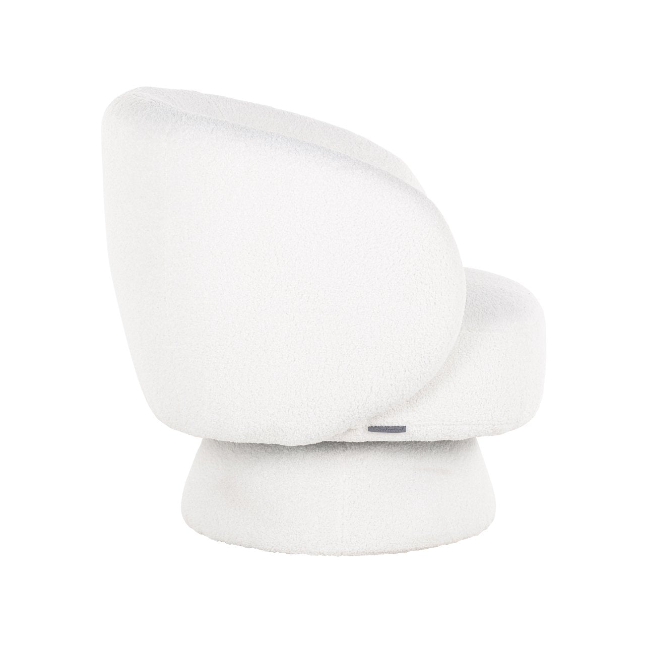 Lounge Stoel Senna White Furry Swivel