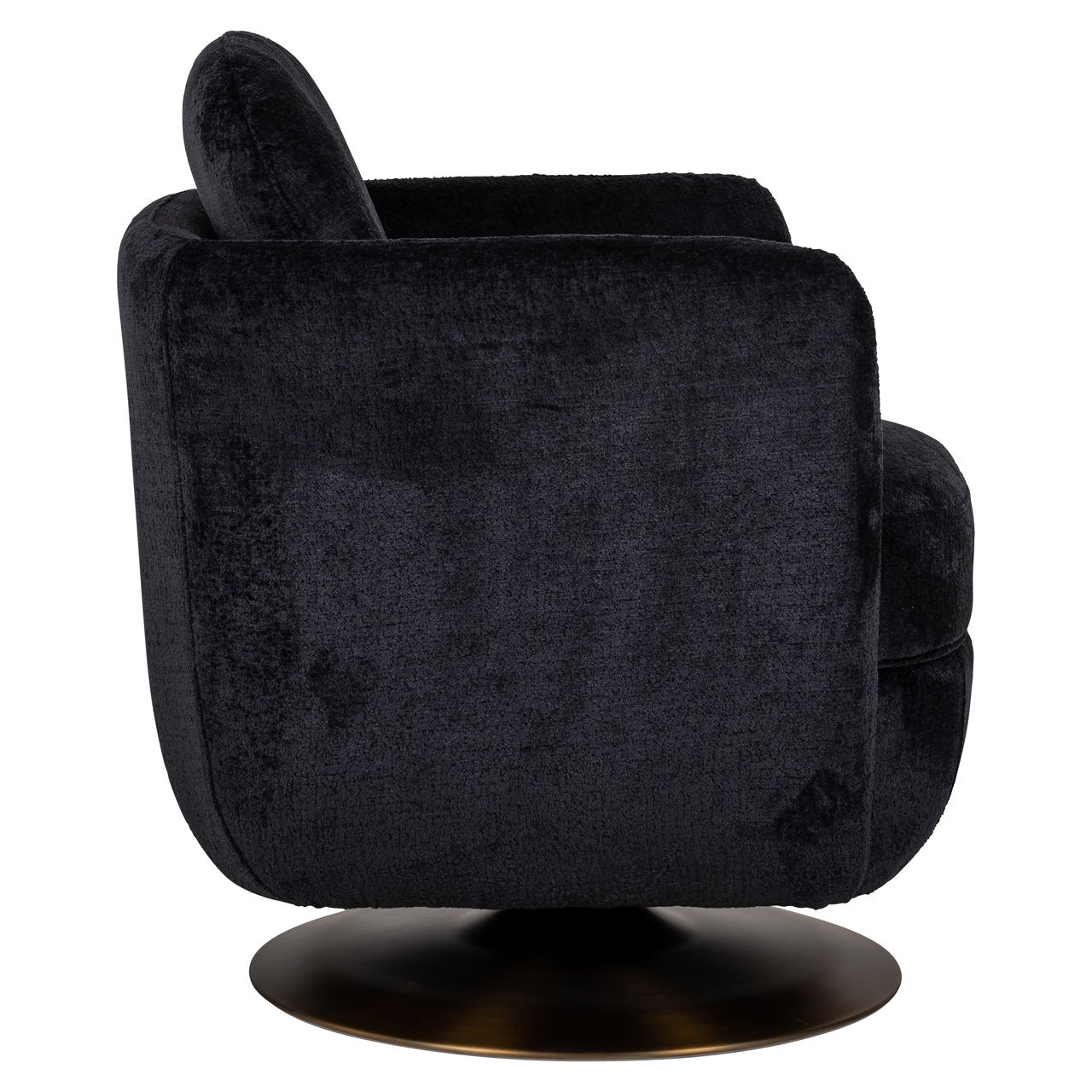 Lounge stoel Turner black chenille swivel