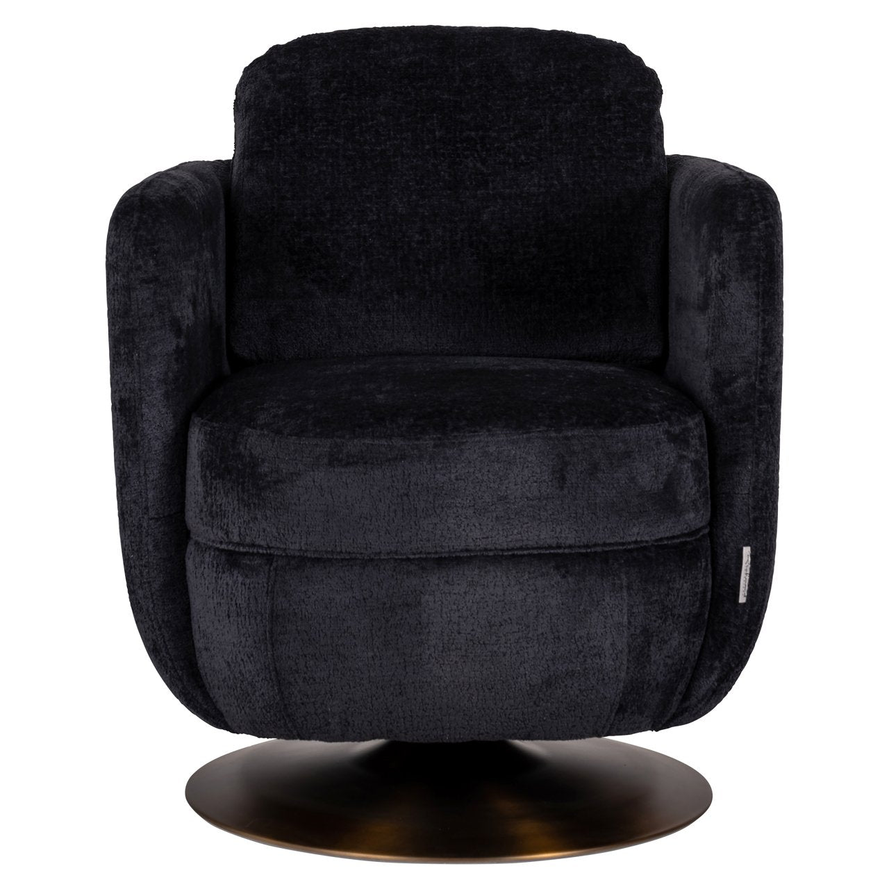 Lounge stoel Turner black chenille swivel