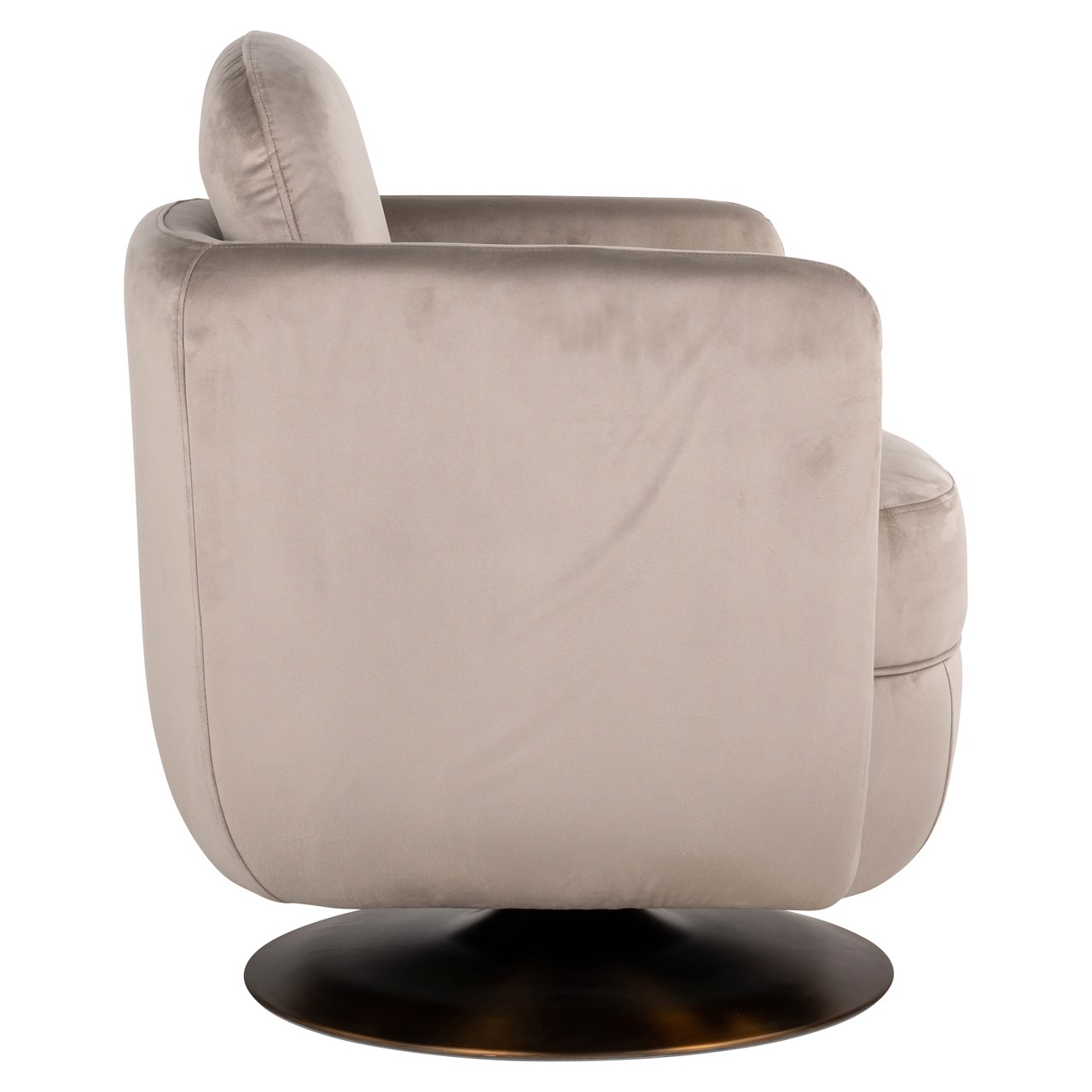 Lounge Stoel Turner Khaki Velvet Swivel Fire Retardant