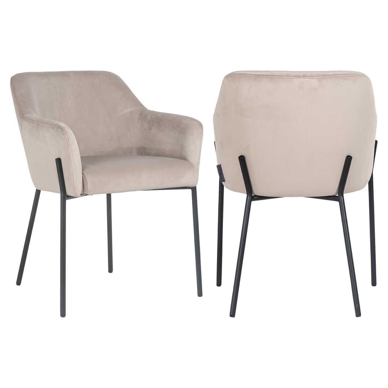 Eetkamerstoel Fay Khaki Velvet Fire Retardant