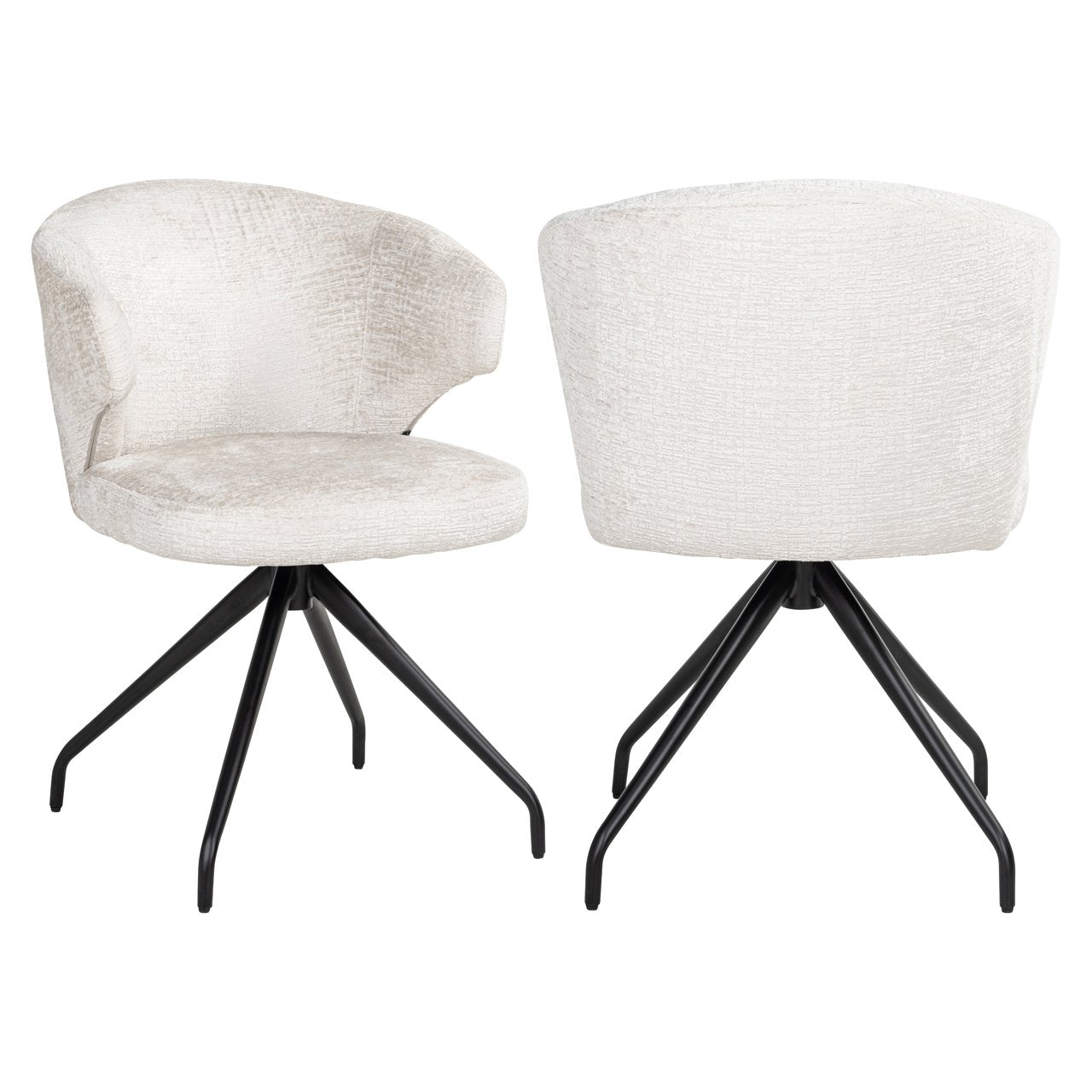 Eetkamerstoel Milly Cream Fusion Swivel
