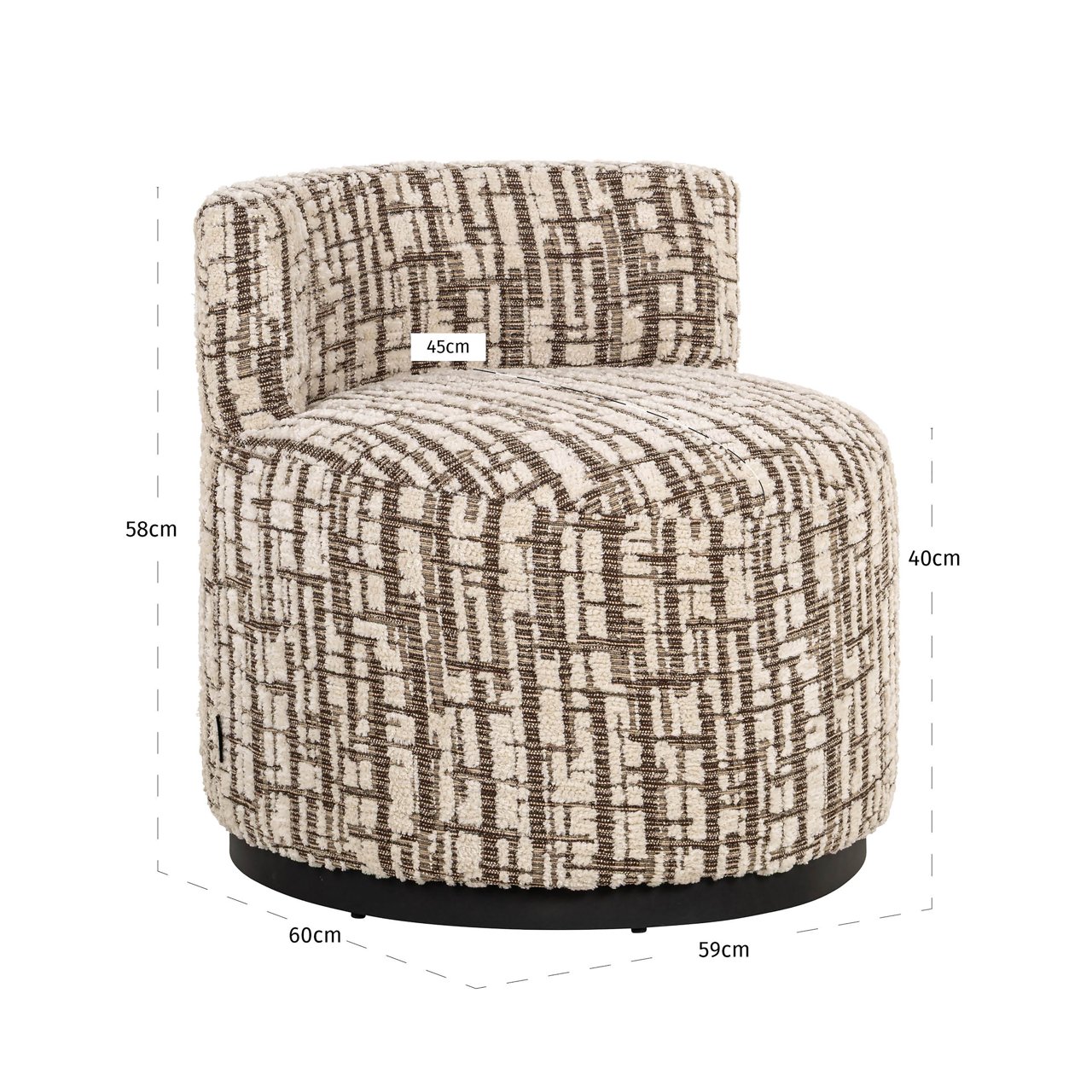 Lounge Stoel Franny Brown Labyrinth