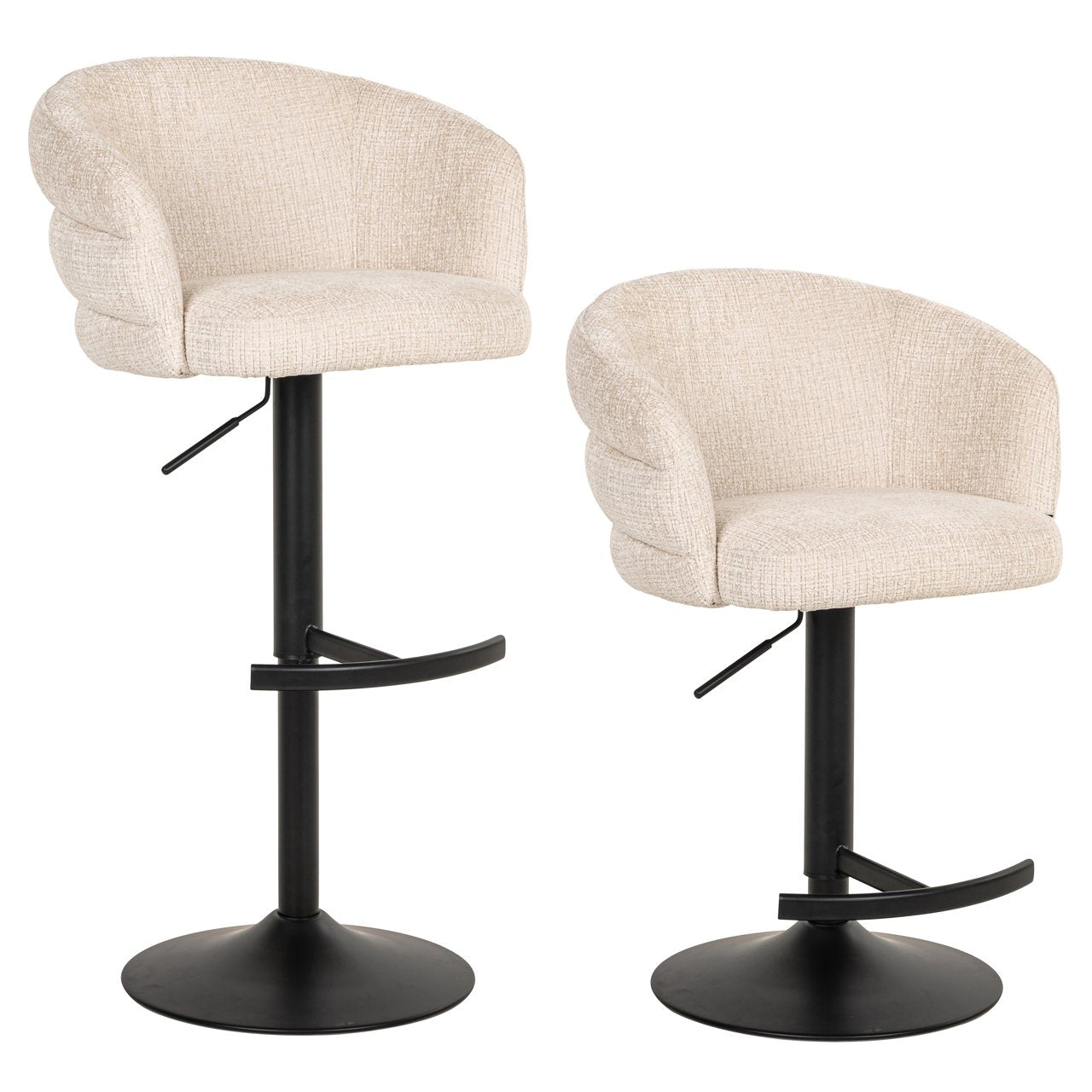Barstoel Nikki Niagara Beige Swivel Fire Retardant