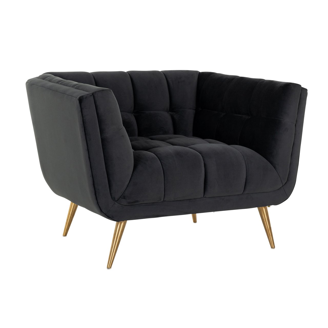 Lounge chair Huxley anthracite velvet