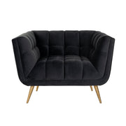 Lounge chair Huxley anthracite velvet