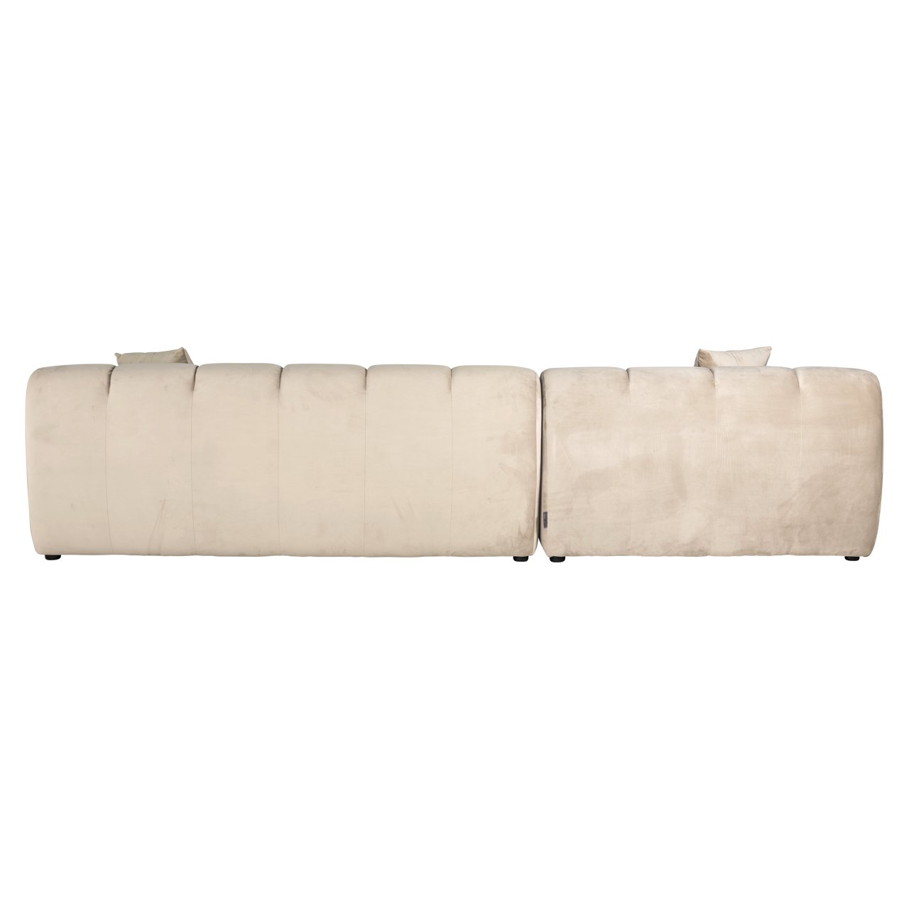 Bank Cube khaki velvet 3-seater + lounge left