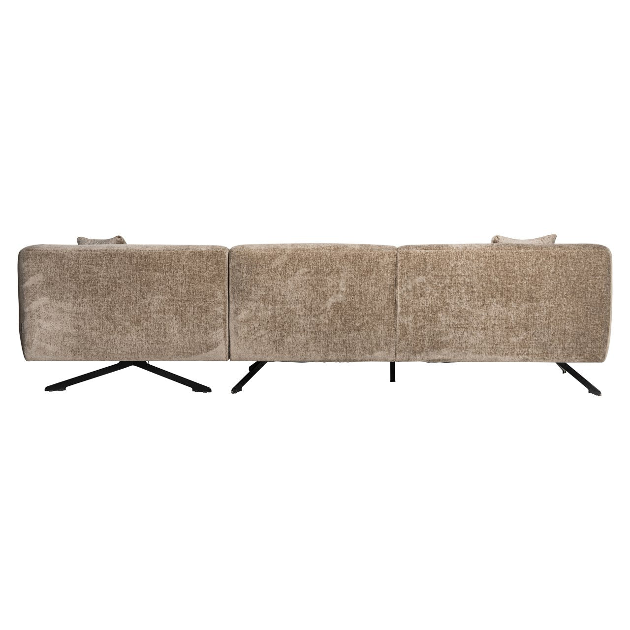 Bank Donovan taupe chenille 3-seater + lounge right