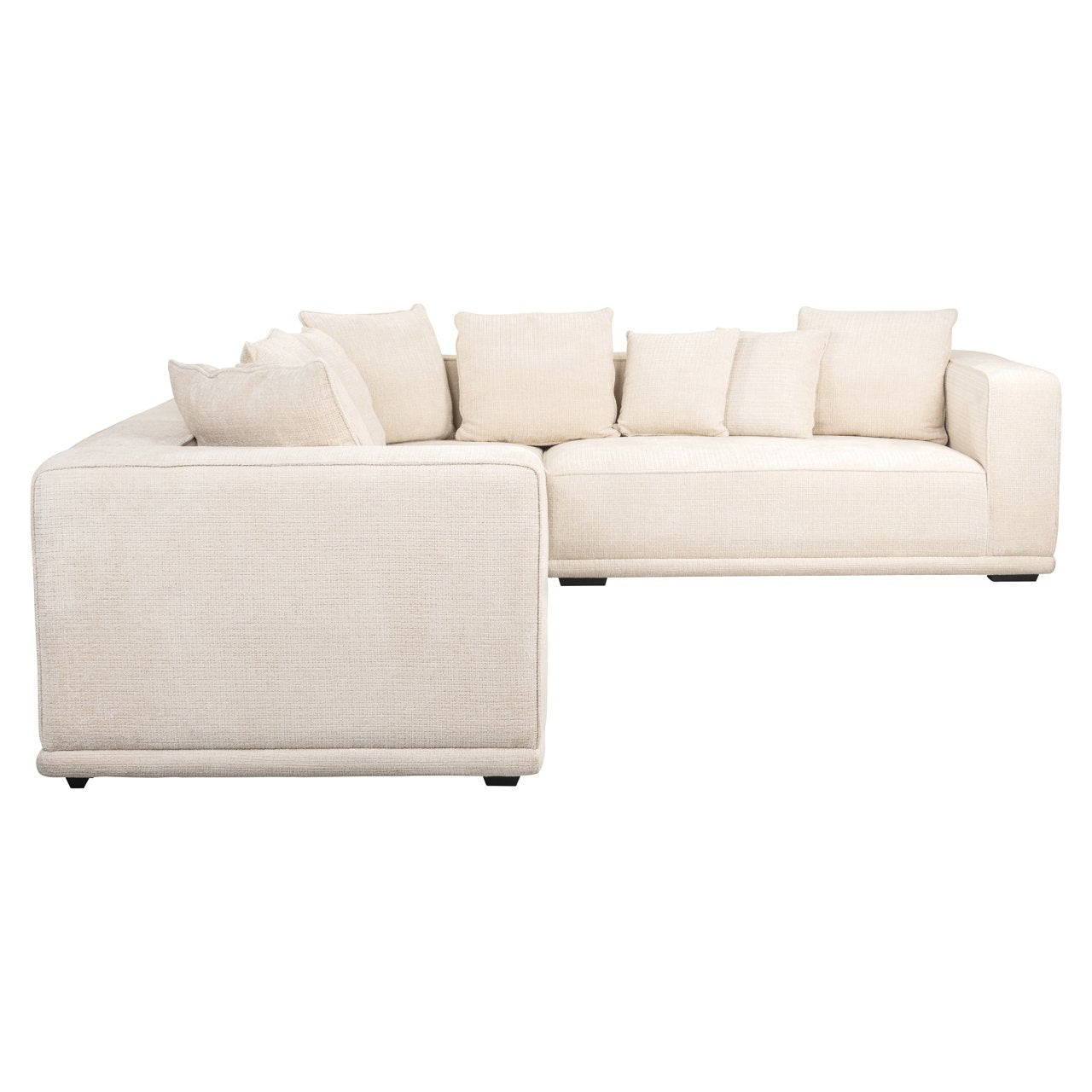 Richmond Interiors Hoekbank Lusso Beige Chenille — luxe L-bank woonkamer