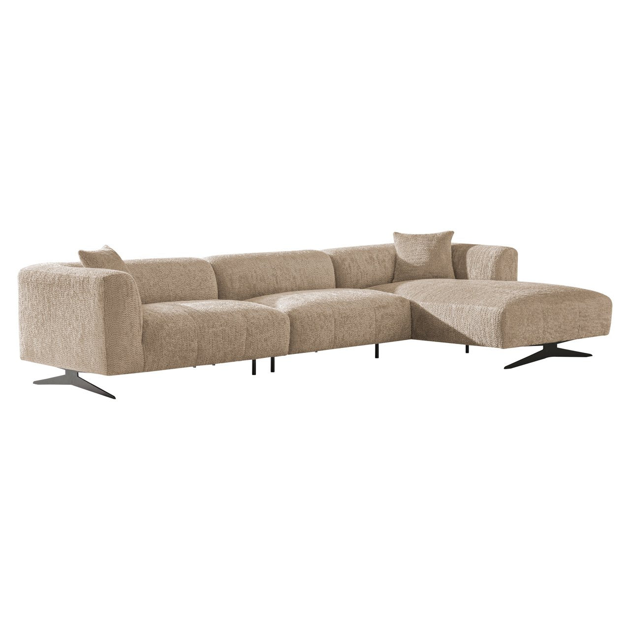 Bank Hoxton Lovely Beige 3-seater + Lounge Right