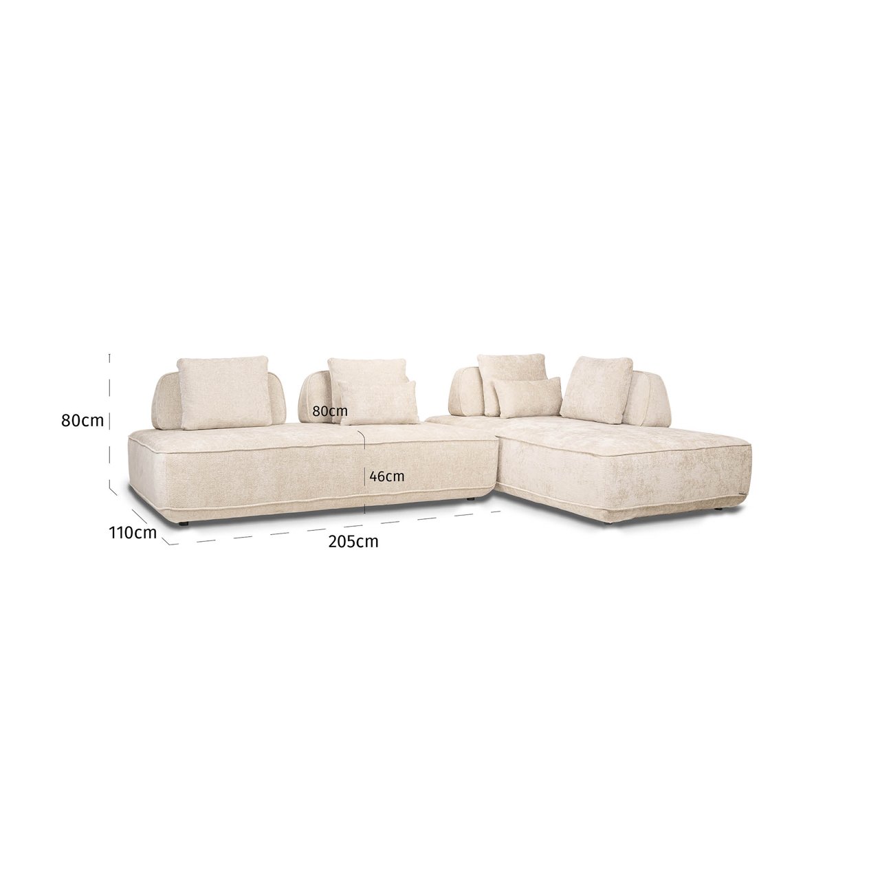 Bank Tudor Natural Boldweave 2,5-seater Movable Backrest