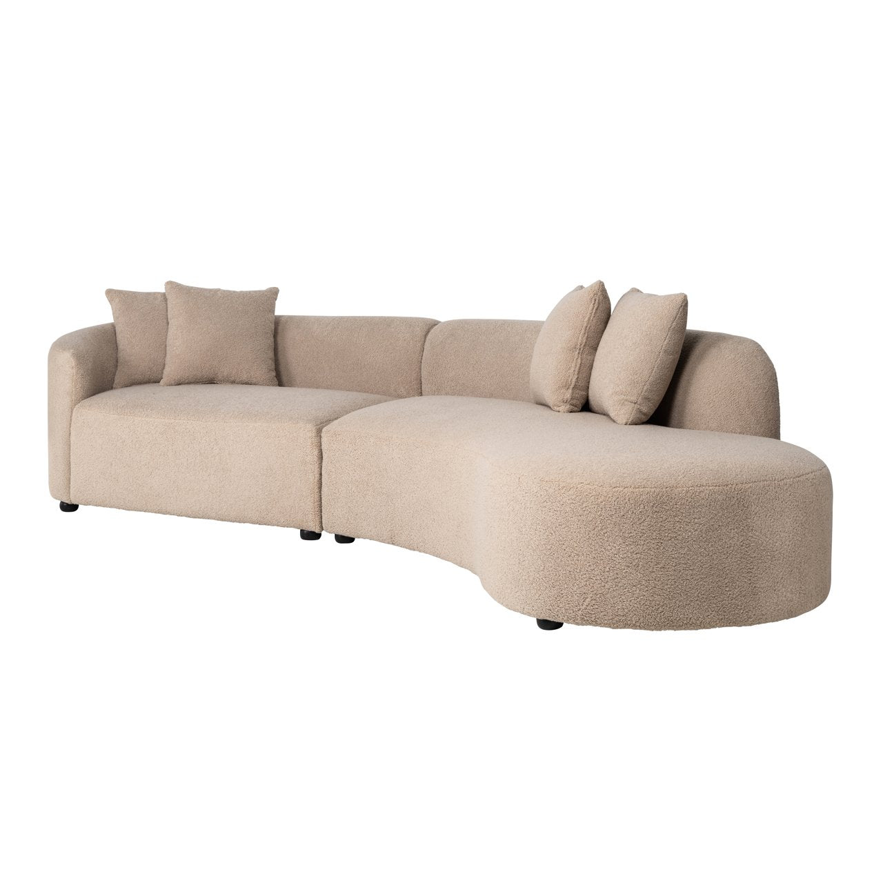 Sofa Grayson sand furry ottoman right fully upholstered