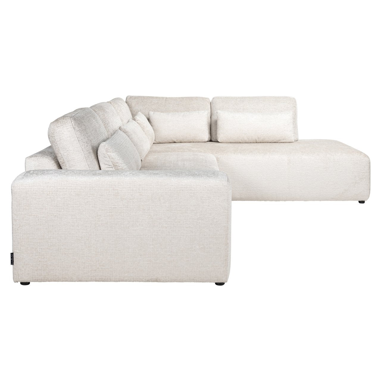 Bank Lund Cream Fusion 3-seater + Ottoman Right