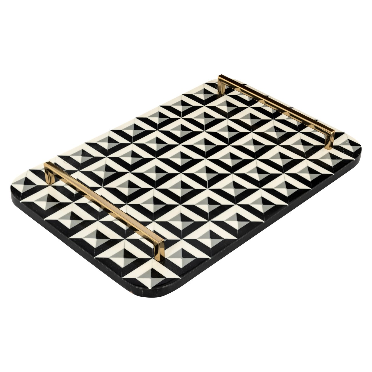 Dienblad Birte Black/white